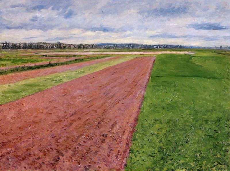 Gustave Caillebotte Landscape Study in Yellow and Rose